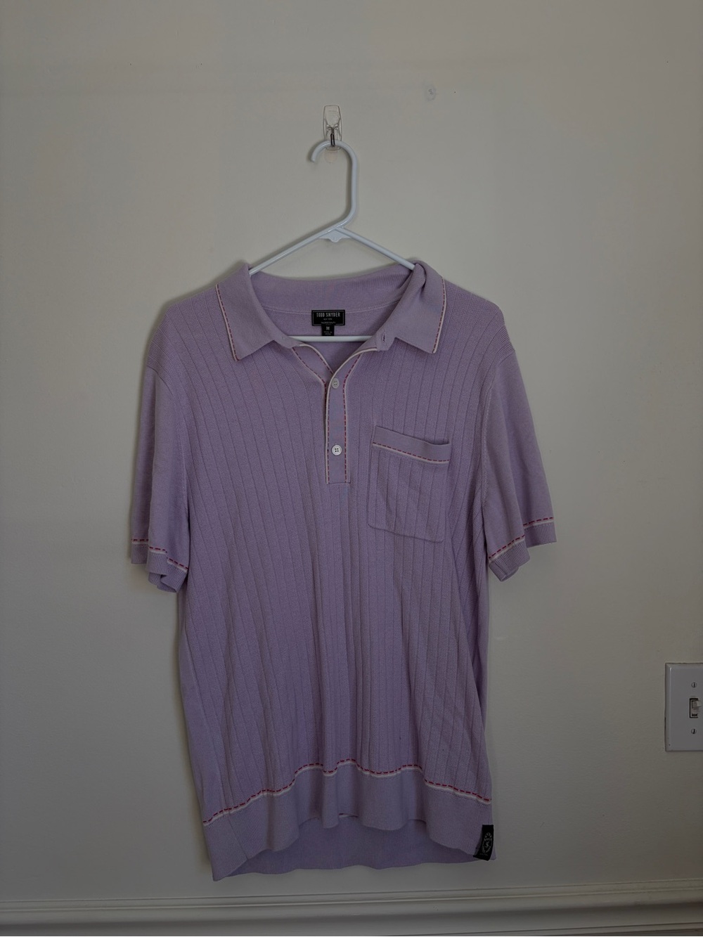 Todd Snyder Lavender Ribbed Polo with Chest Pocket